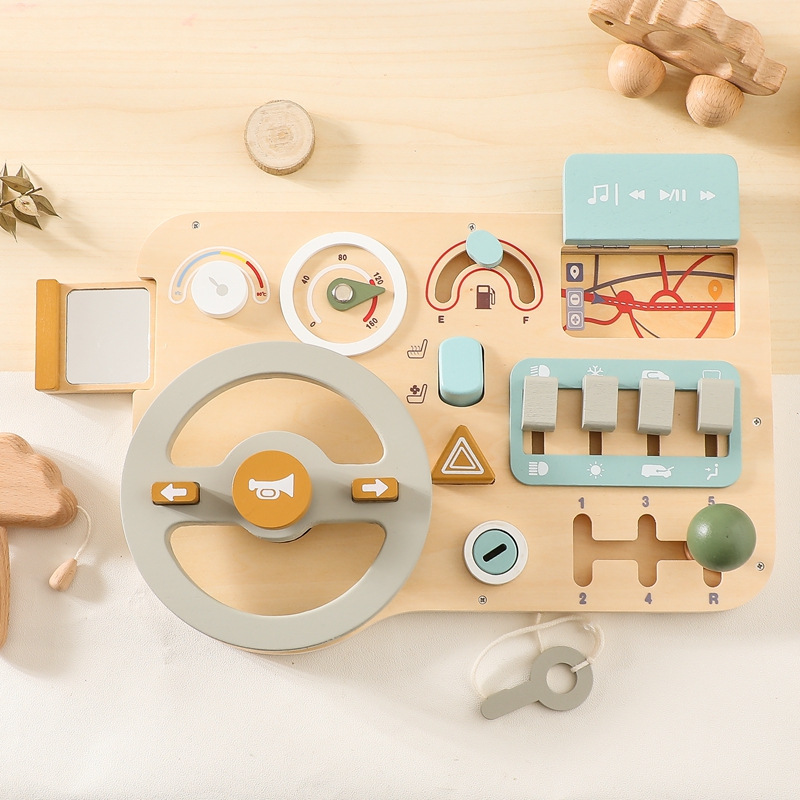 Board Game Enthusiast - Montessori-Spielzeug für Kinder, Auto-Busy-Board, Baby-Holzspielzeug, Aktivitäts-Busyboard-Spiele
