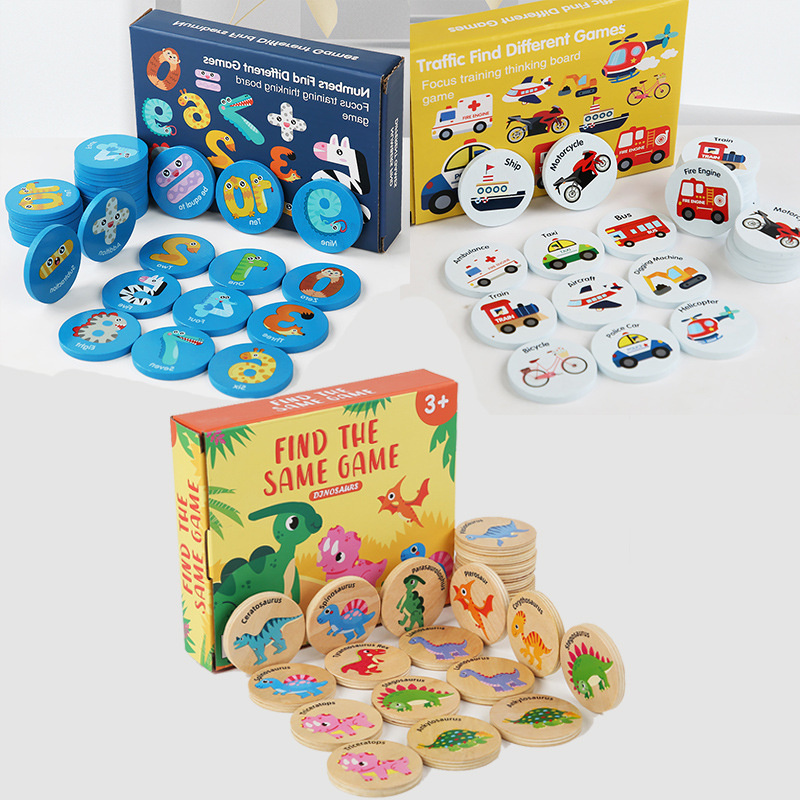 Board Game Life - Pädagogisches Holz-Memory-Spiel für Kinder: Dinosaurier- und