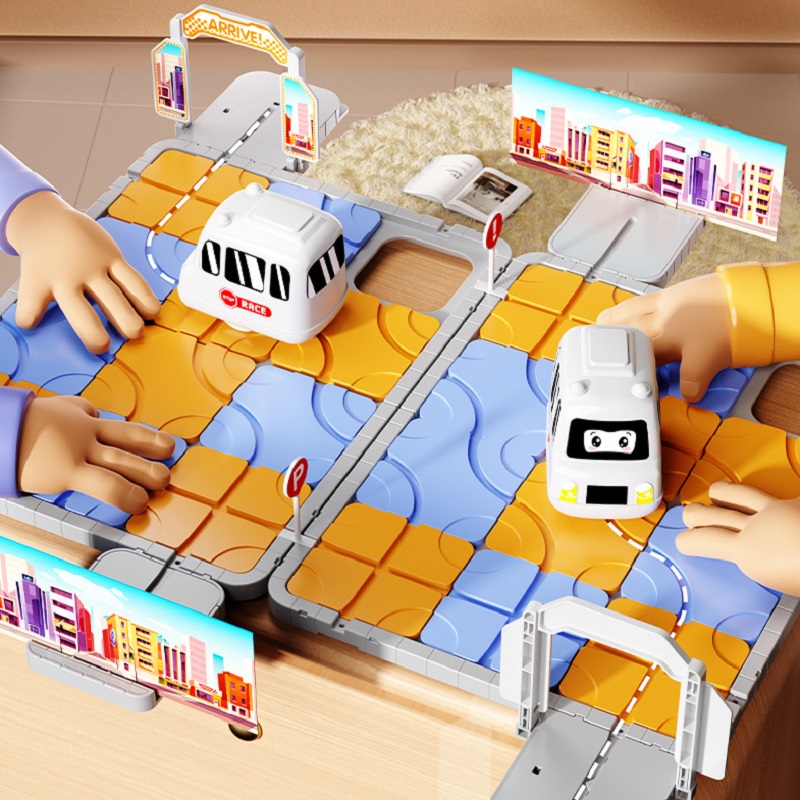 Board Game Race Track - DIY Stadt-Abenteuer 3D Puzzle Rennstrecke Spielzeug