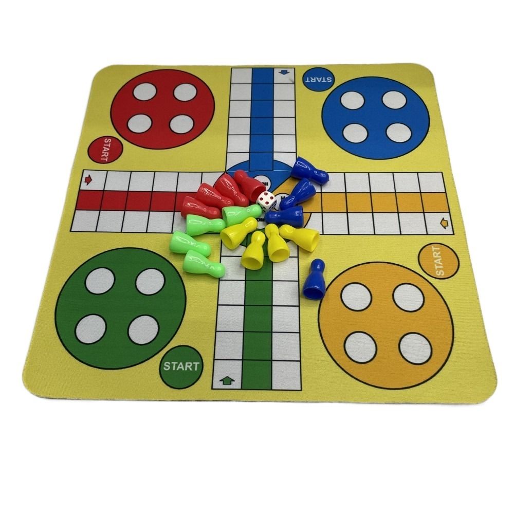 Board Game Ludo - Familien-Schachspiel mit Mauspad, Faltbares Roll-Up-Schachbrett in