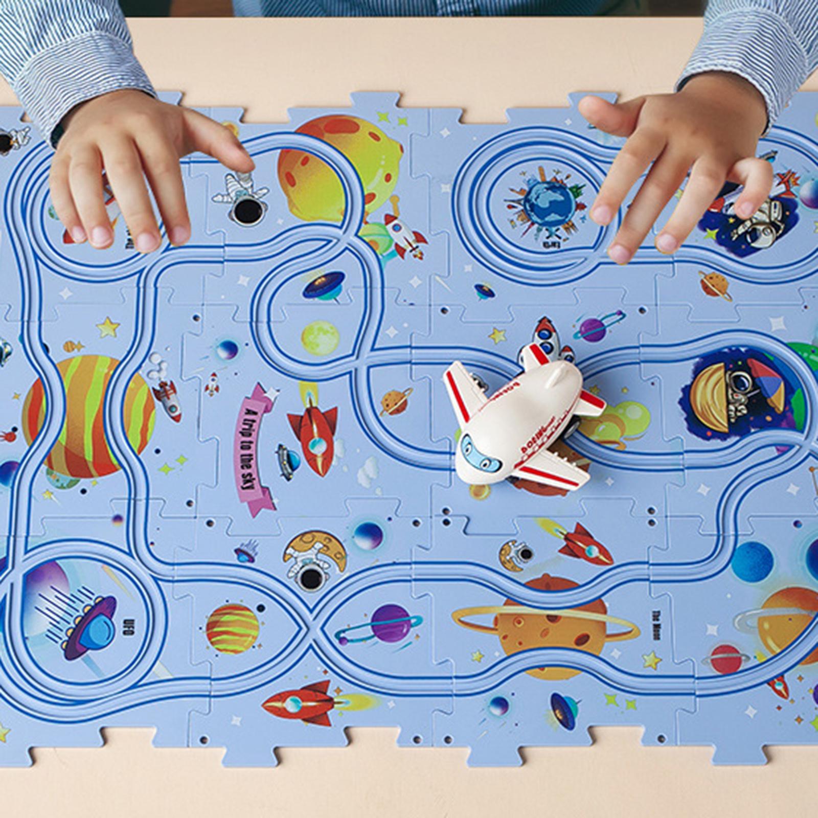 Board Game Race Track - Rennstrecken-Spielzeug Lehrreiches Puzzle-Brettspiel Plastik-Schienen-Set zur Entwicklung