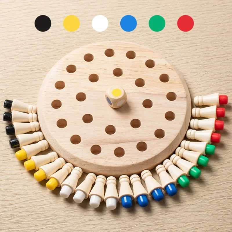 Board Game Life - 1 Stück Hölzernes Memory-Match-Stick-Schach Farbiges Brettspiel