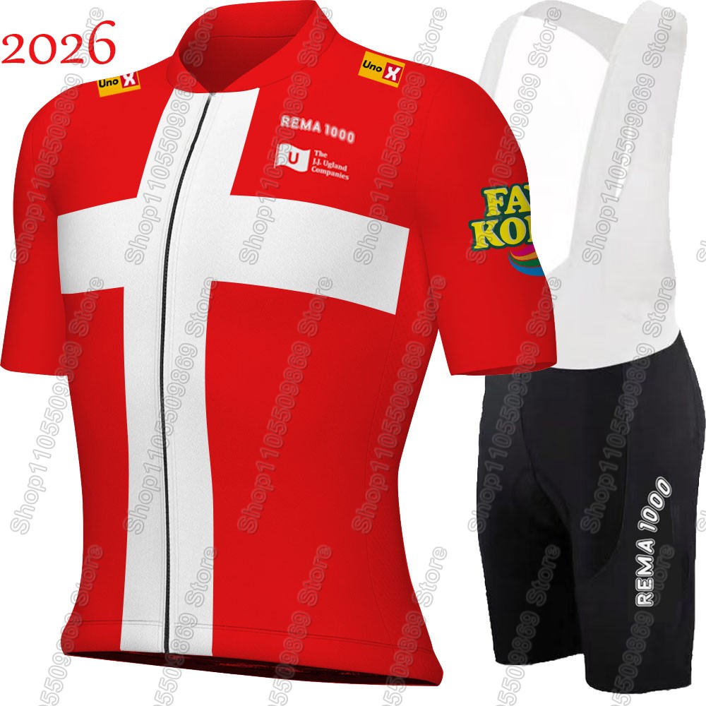 Cooperative Card Game - Dänemark 2026 Uno X Team Radsport-Trikot-Set