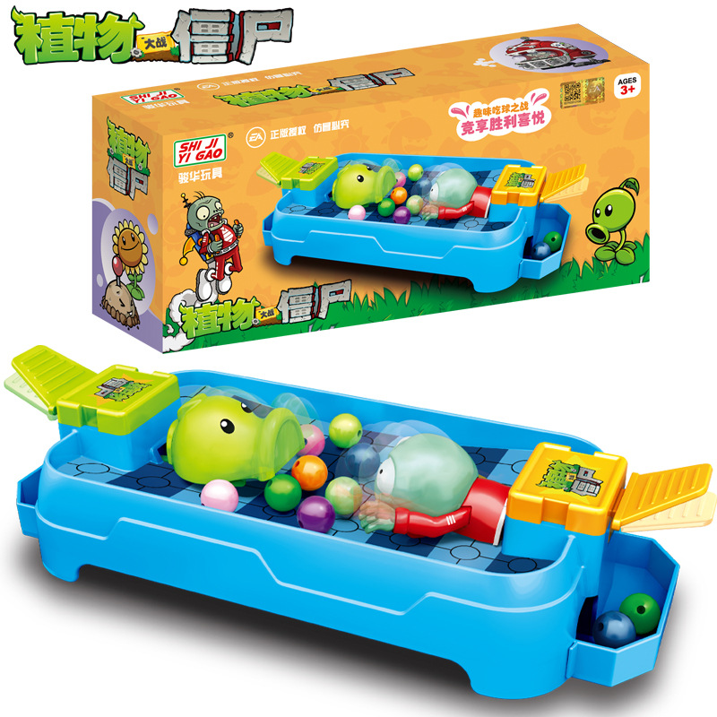 Board Game Zombie - Plants VS. Zombies Spaßiges Erbsen-Essen-Spielzeug Doppel-Erbsen-Shooter