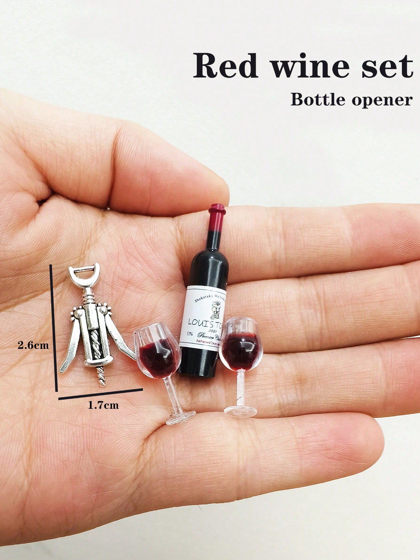 Miniature Terrain Set - Puppenhaus Mini-Wein- und Champagner-Set im Maßstab
