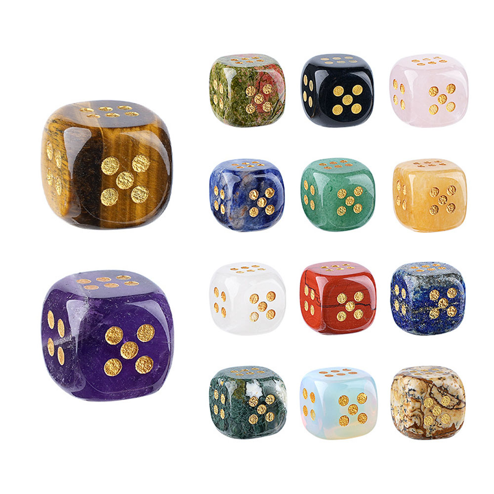 Board Game Loop - 1pc Naturstein Kristall Würfel Perlen Casual