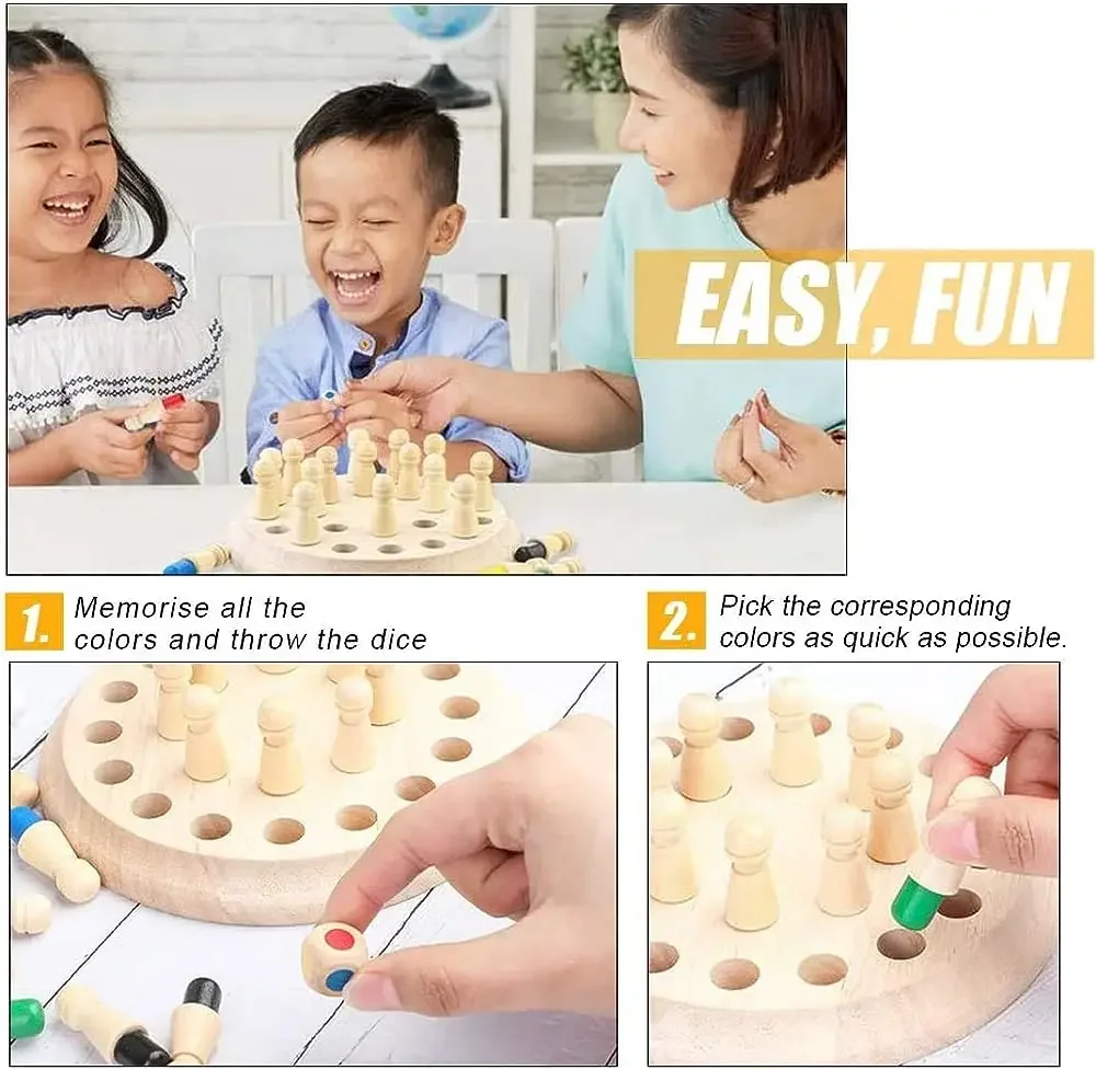 1 Stück Hölzernes Memory-Match – Board Game Life Bewertung und Preis